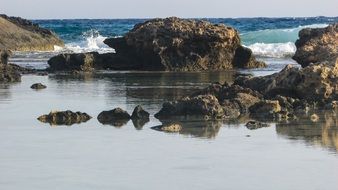 rocky lagoon coast on a sunny day