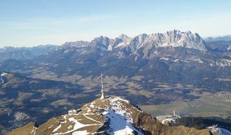 gorgeous aerial view of kitzbÃ¼heler horn, austria, kaiser mountains