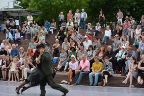 tango at a street festival in hamburg