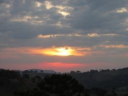 dramatic sky in the evening