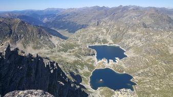 bird's-eye view of the lake in the Pyrenees