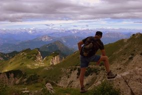 tourist on top of the mountain