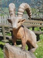 wooden Goat Carving figurine as decoration
