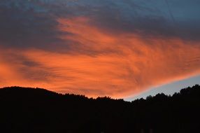 amazing orange sky in the evening