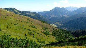 panoramic view of the western Tatras on a sunny clear day