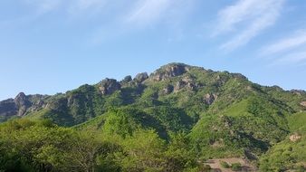 landscape of sacred mountain under the blue sky