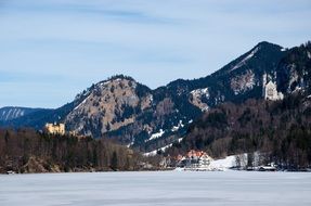 idyllic winter lake in Bavaria