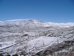 snow in the mountain Andes, Chile