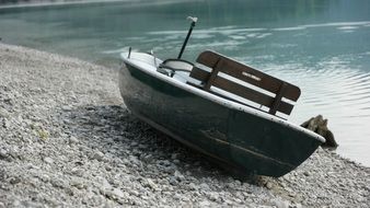 boat on the shore of the lake