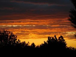 Beautiful colorful sunset in the evening sky