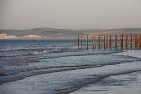 beach for relaxation at sunset