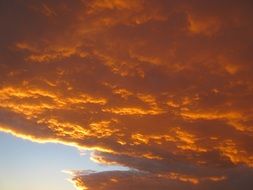 Orange clouds on a sky