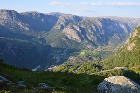 panoramic view of mountain kjerag in norway