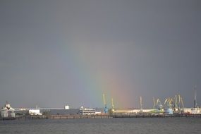 dramatic Thunderstorm with Rainbow view