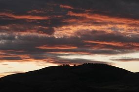 dramatic Sunset sky above Mountain