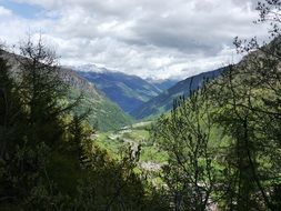 valley in the South Tyrol in the sunlight