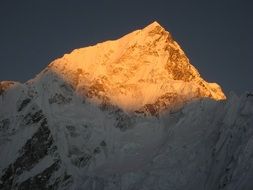 orange mountain peak at sunset