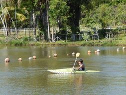 kayak on the water on a sunny day