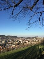 Distant View of city at winter