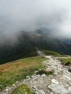 mountain touristic path in the high tatras