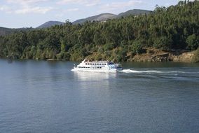 ship on river river douro in portugal