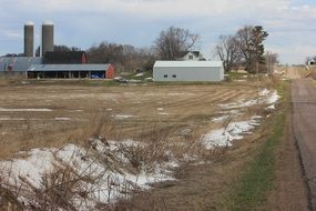 landscape of farm near field in wisconsin