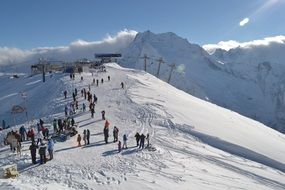 Walking people on a Mountain top