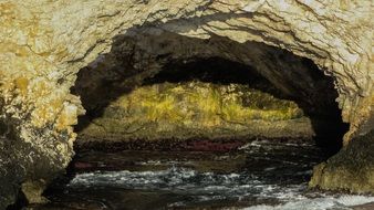 sea cave in the rock