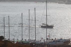 sailing boats at the port in Gumbet