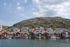 distant view of the coast in the city of hunnebostrand