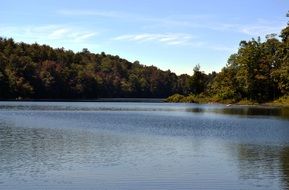 Landscape with the lake outdoors