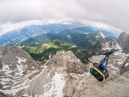 Beautiful landscape with the mountains,clouds and nature in Austria