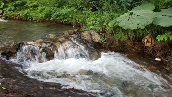 photo of a small waterfall in the mountains