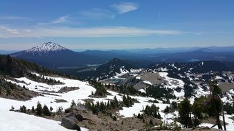 three sisters mountains in winter