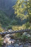 bridge over a stream in the mountains of slovakia, vrutky