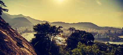 cityscape of rio de janeiro from cable cabin