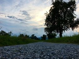 pebbles on the road to the sea