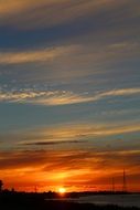 dramatic Sunset on Elbe scene