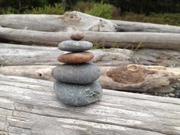 Balanced stack of pebbles, Zen stones