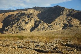 Landscape with the mountains in the desert