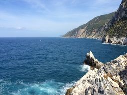 mountain hills on the coastline