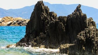 Rocky Island in Sea, Greece, Skiathos