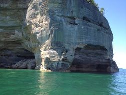 sheer cliff above the lake