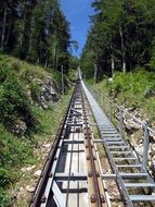 railway in the mountains on a sunny day