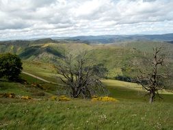 distant view of the cevennes mountain in france