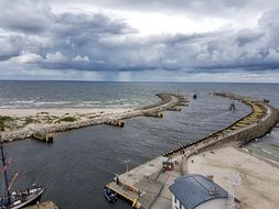 panoramic view of the baltic coast under thunderclouds