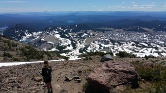 hiker on the mountain in Oregon