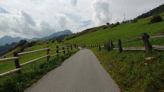 wooden fence near a long road
