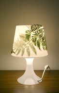 fern on a table lamp