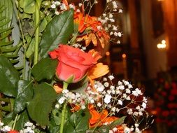 Lots of flowers in bouquet